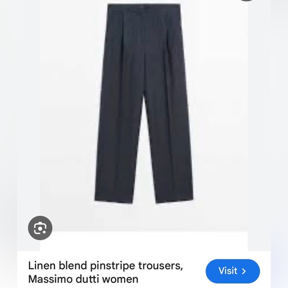 Massimo Dutti Women's Navy Pinstripe Trousers😍😍😍 - Picture 2 of 11
